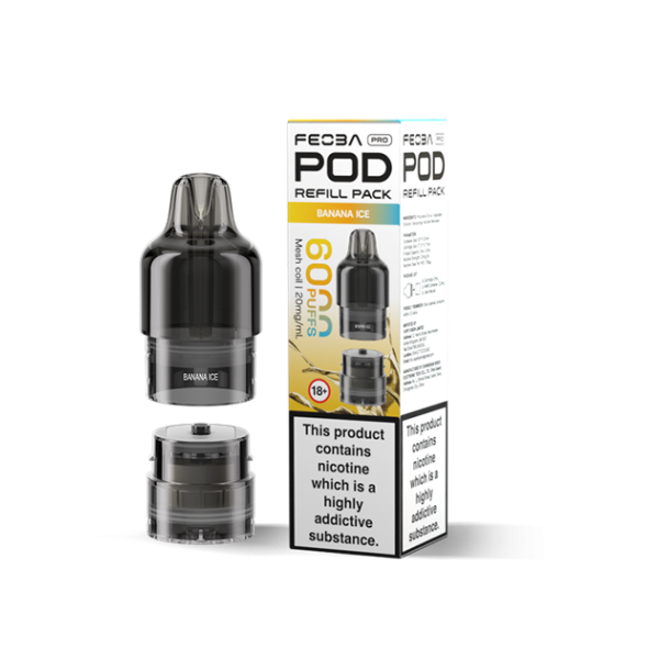 FEOBA | 6000 PRO Replacement Refill Pods | 2ml + 10ml Design | 20mg Nicotine Salts | Various Flavours