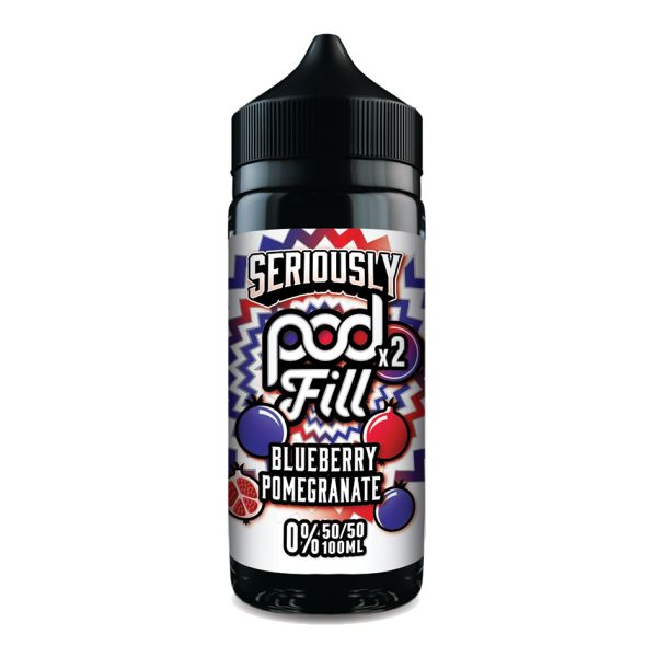 Seriously Pod Fill X2 by Doozy Vape Co | 50/50 VG/PG | Blueberry Pomegranate | 100ml Shortfill | 0mg