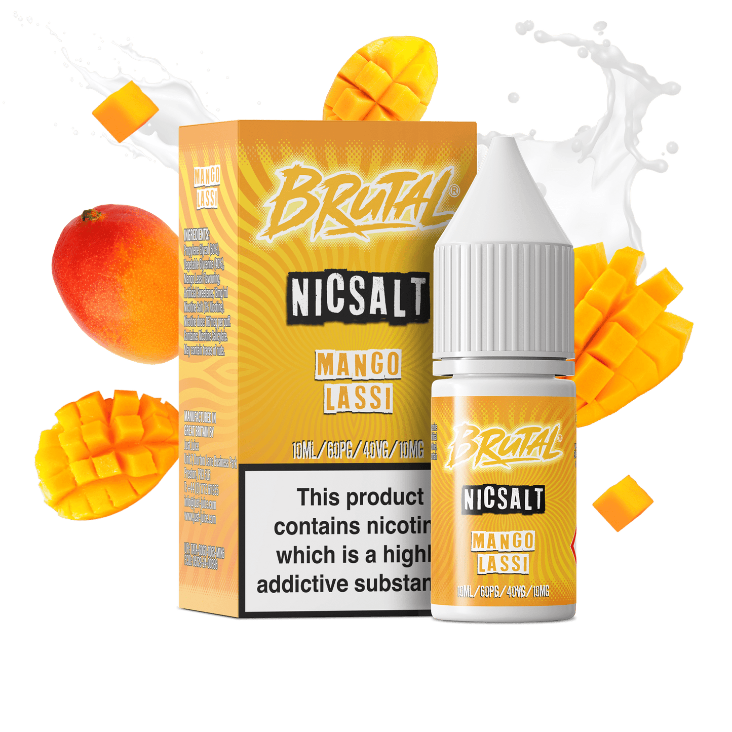 Just Juice | BRUTAL Drinks Series Nicotine Salts | MANGO LASSI | 10ml | 10mg / 20mg