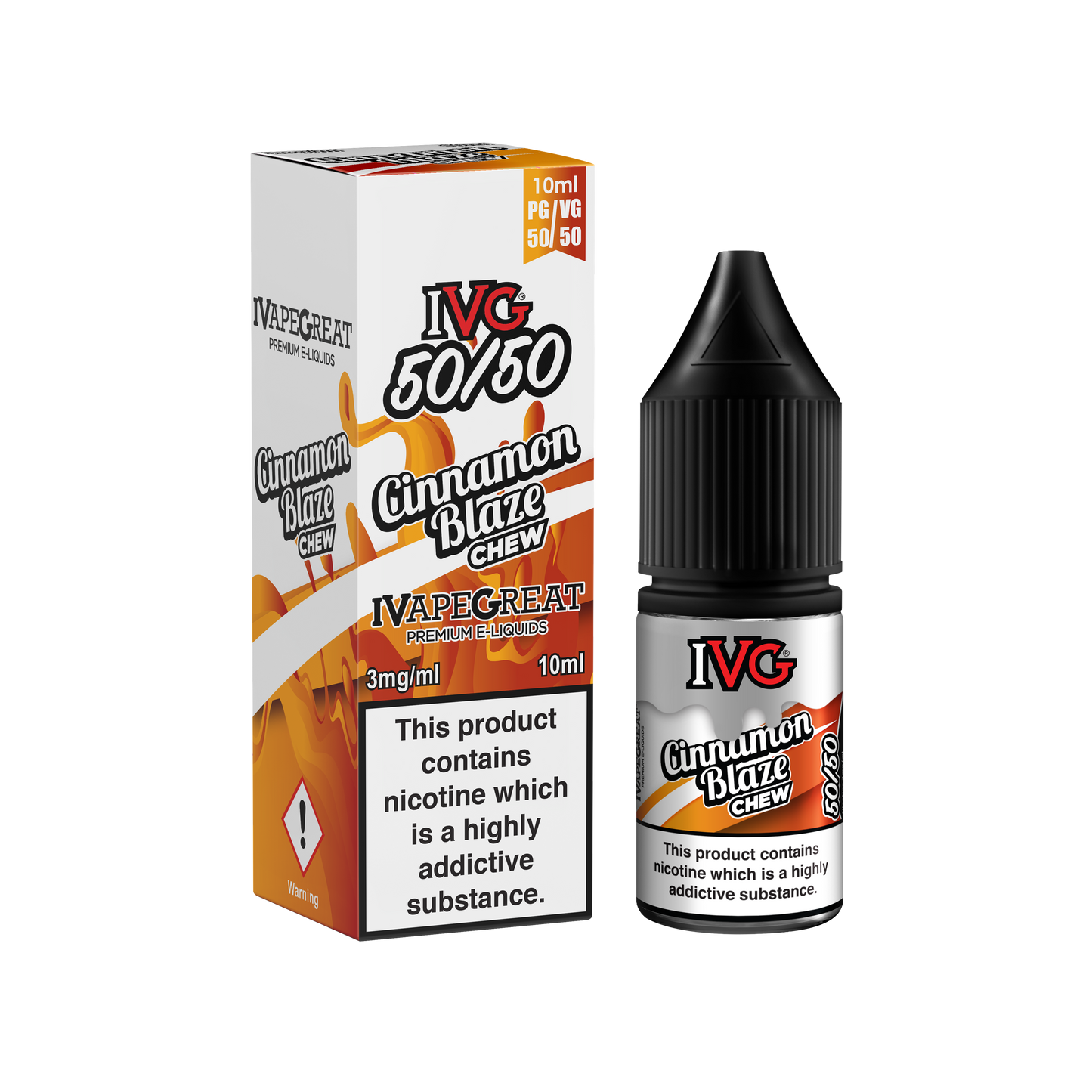 I VG 50/50 E-Liquids - CINNAMON BLAZE CHEW - 10ml Single - Various Nicotine Strengths - IFANCYONE WHOLESALE