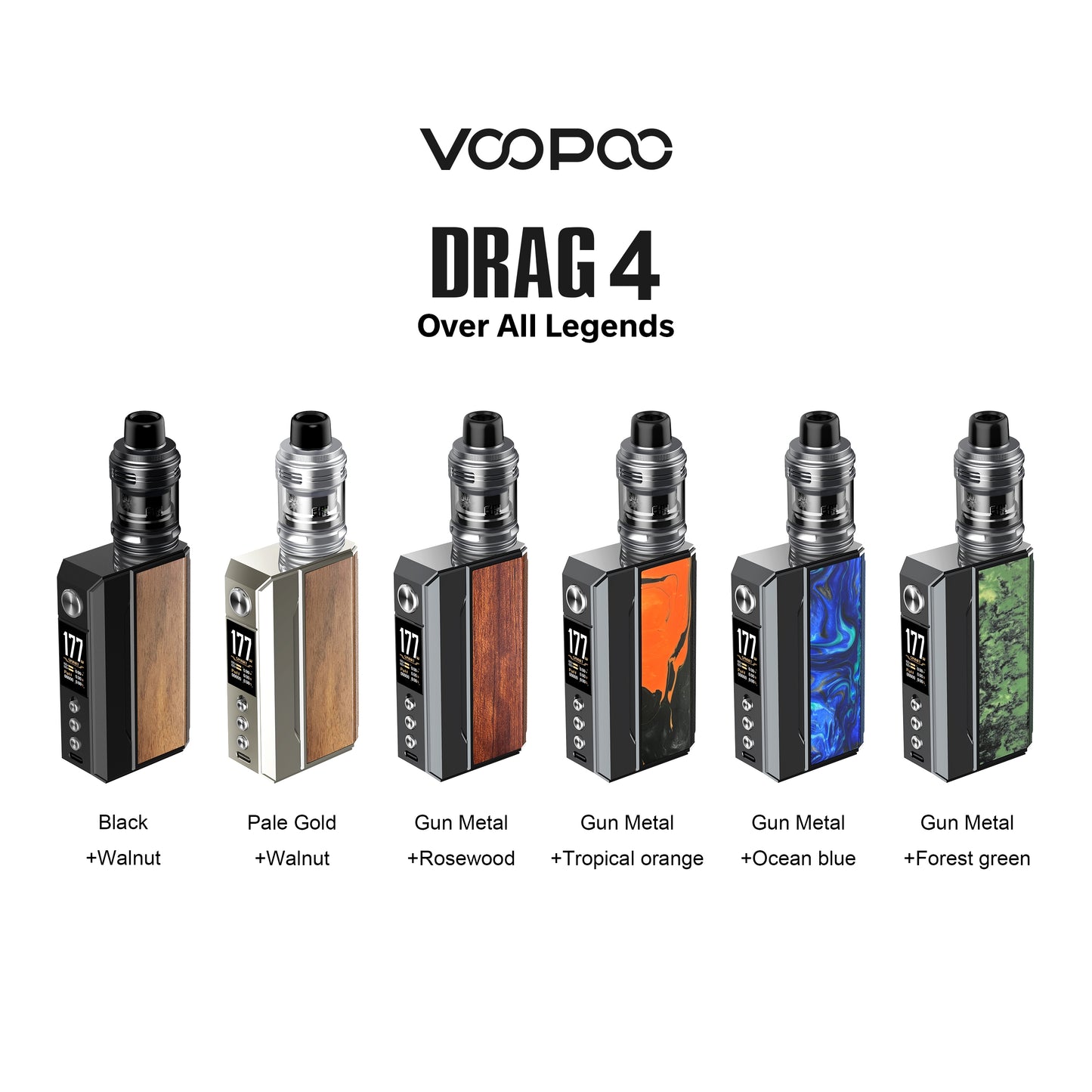 Voopoo | Drag 4 Kit | 177W | Dual 18650 | 2ml UFORCE-L Tank - IFANCYONE WHOLESALE