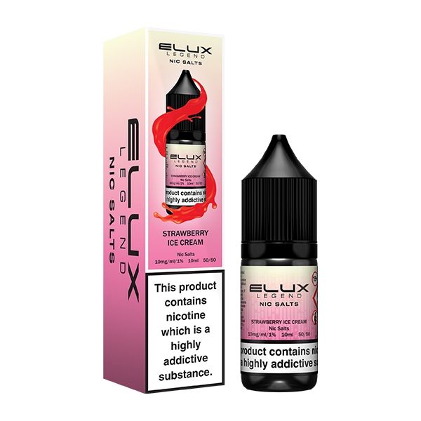 ELUX | Elux Legend 10ml Nicotine Salt E-Liquids | STRAWBERRY ICE CREAM | 10mg / 20mg Nic Salts