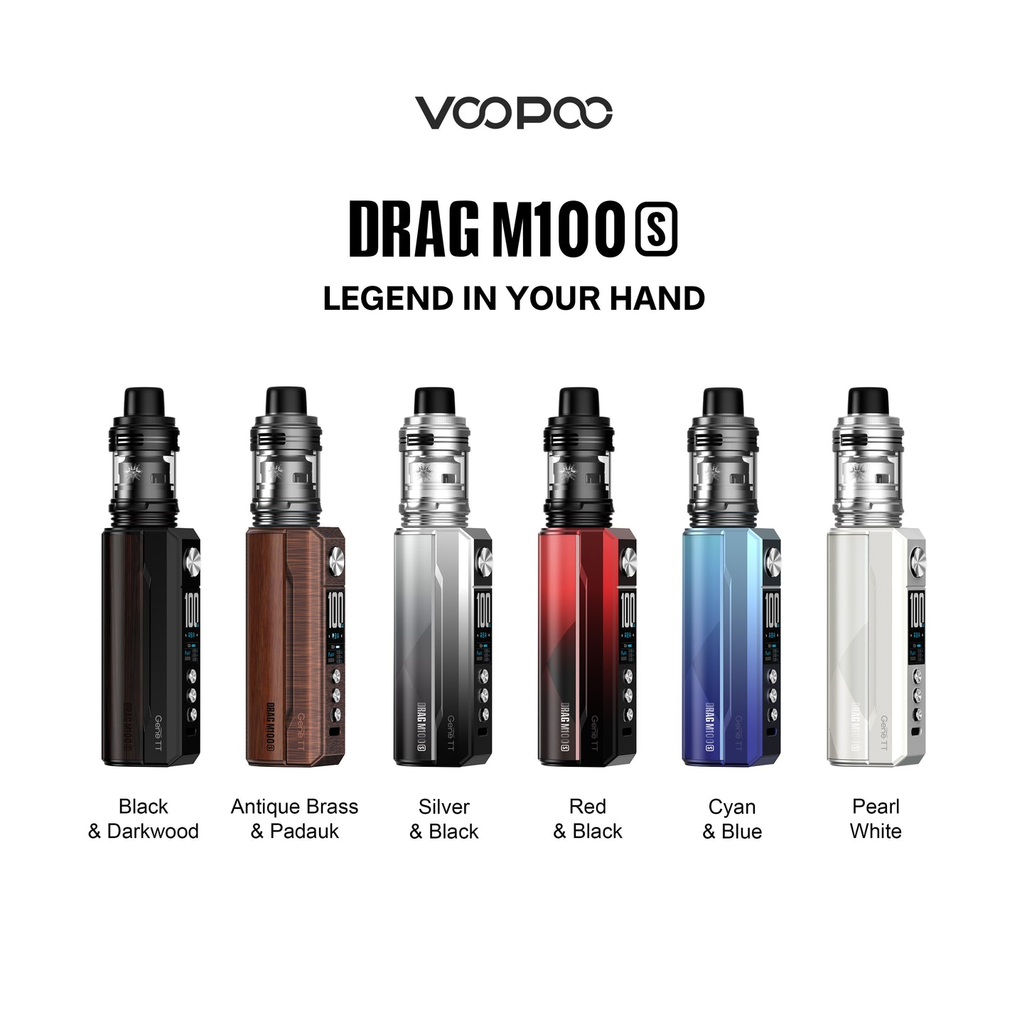 Voopoo | DRAG M100S Kit | 100W | 18650 / 21700 | 2ml Uforce-L Tank - IFANCYONE WHOLESALE