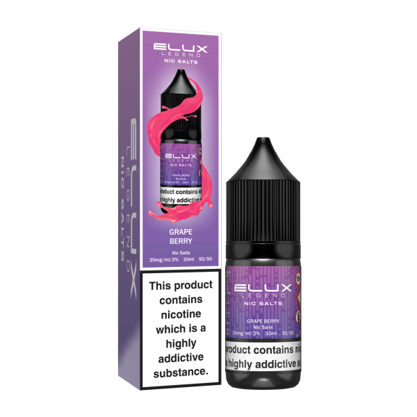 ELUX | Elux Legend 10ml Nicotine Salt E-Liquids | GRAPE BERRY | 10mg / 20mg Nic Salts