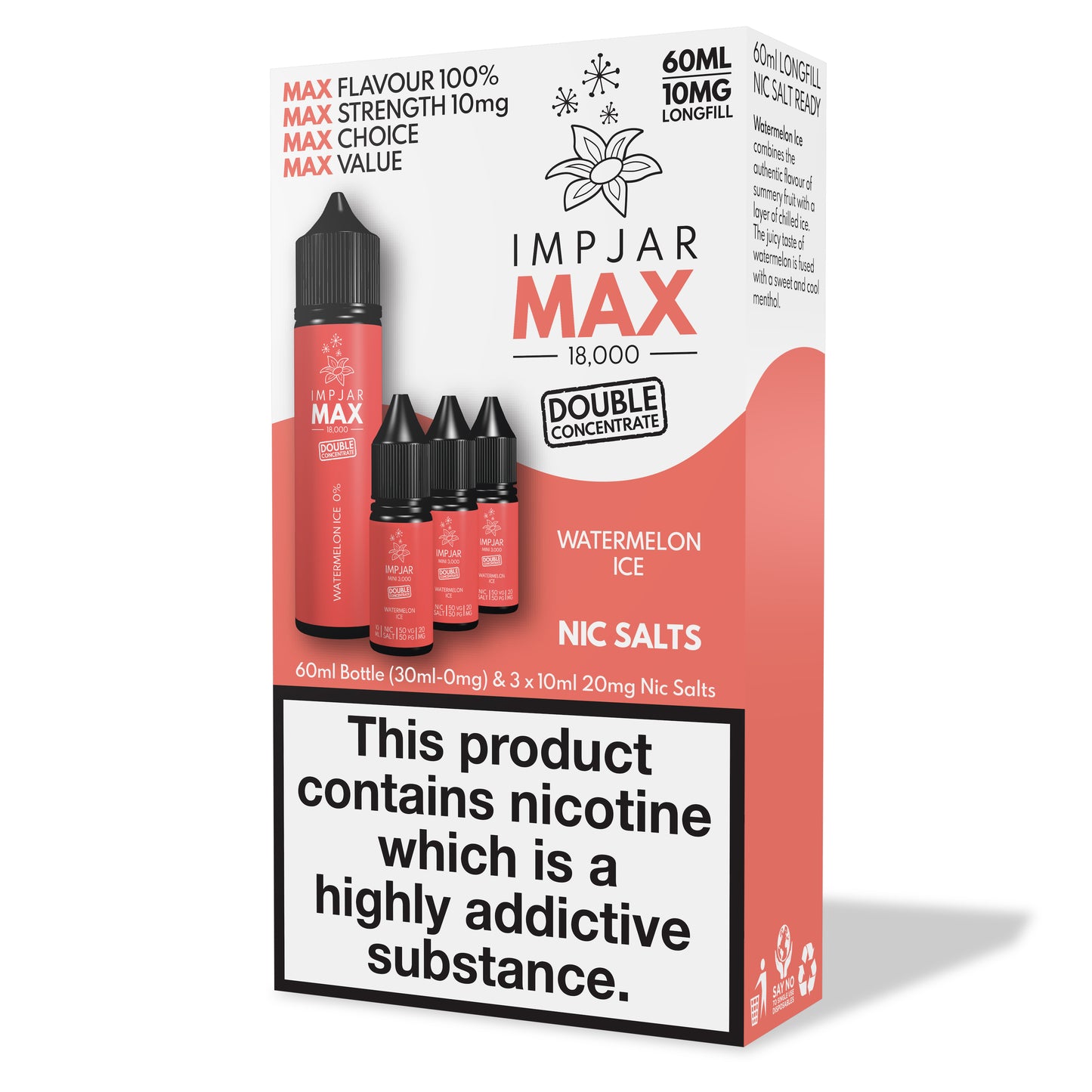 Imp Jar | Impjar MAX 18000 | 60ml Longfill E-Liquid Range | 30ml / 0mg + 3 x 20mg 10ml Nic Salts