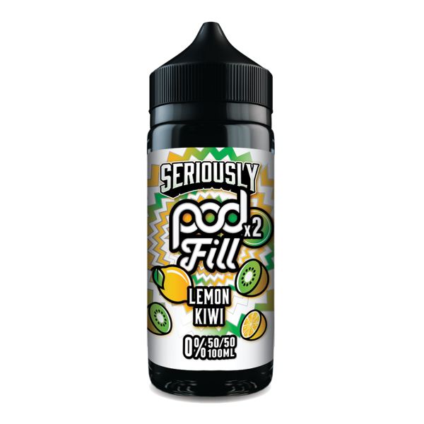 Seriously Pod Fill X2 by Doozy Vape Co | 50/50 VG/PG | Lemon Kiwi | 100ml Shortfill | 0mg