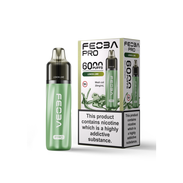 FEOBA | 6000 PRO Pre-Filled Pod Vape Kit | 1400mAh | 2ml + 10ml Replaceable | 20mg Nicotine Salts | Various Flavours
