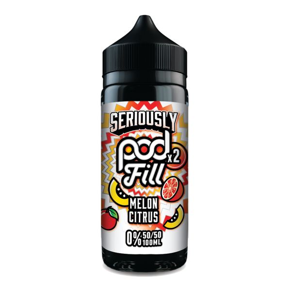 Seriously Pod Fill X2 by Doozy Vape Co | 50/50 VG/PG | Melon Citrus | 100ml Shortfill | 0mg
