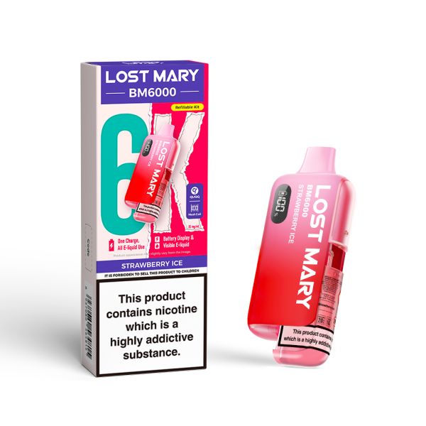 Lost Mary | BM6000 Pre-Filled Pod Vape Kit (Refillable Edition) | 1000mAh | 2ml + 10ml Design | 20mg Nicotine Salts | Various Flavours