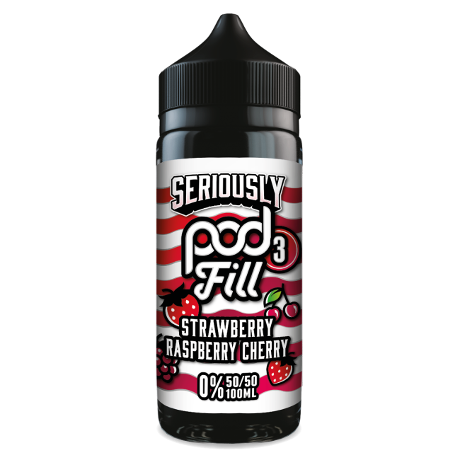 Seriously Pod Fill 3 by Doozy Vape Co | 50/50 VG/PG | Strawberry Raspberry Cherry | 100ml Shortfill | 0mg