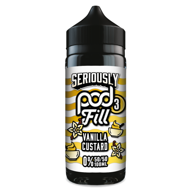 Seriously Pod Fill 3 by Doozy Vape Co | 50/50 VG/PG | Vanilla Custard | 100ml Shortfill | 0mg