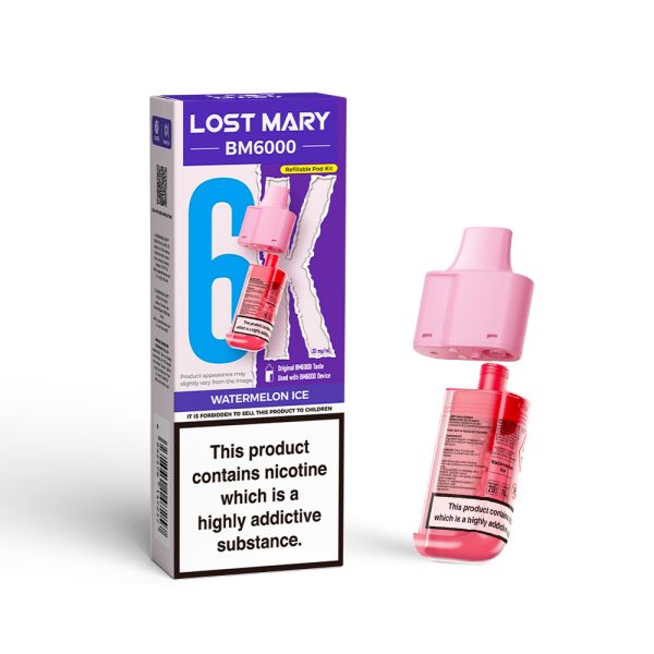 Lost Mary | BM6000 Replacement Refill Edition Single Pod | 2ml + 10ml Design | 20mg Nicotine Salts | Various Flavours