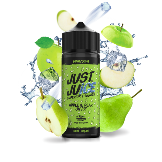 Just Juice | 100ml Shortfill Range | ICONIC FRUITS | APPLE & PEAR ON ICE | 0mg - IFANCYONE WHOLESALE