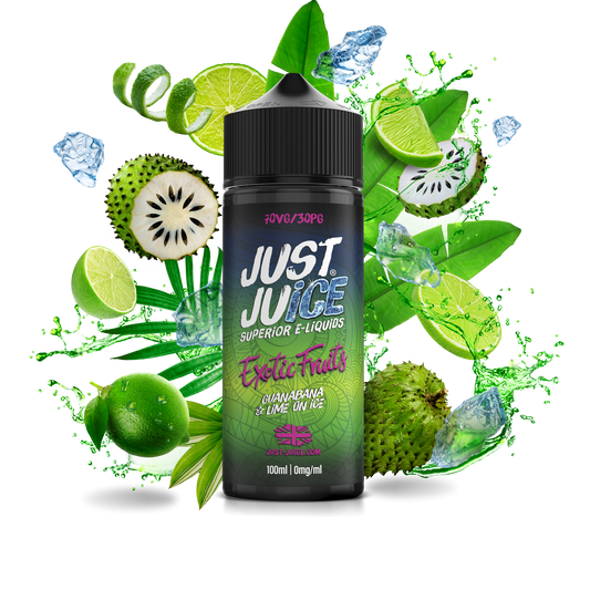 Just Juice | 100ml Shortfill Range | EXOTIC FRUITS | GUANABANA & LIME ON ICE | 0mg - IFANCYONE WHOLESALE