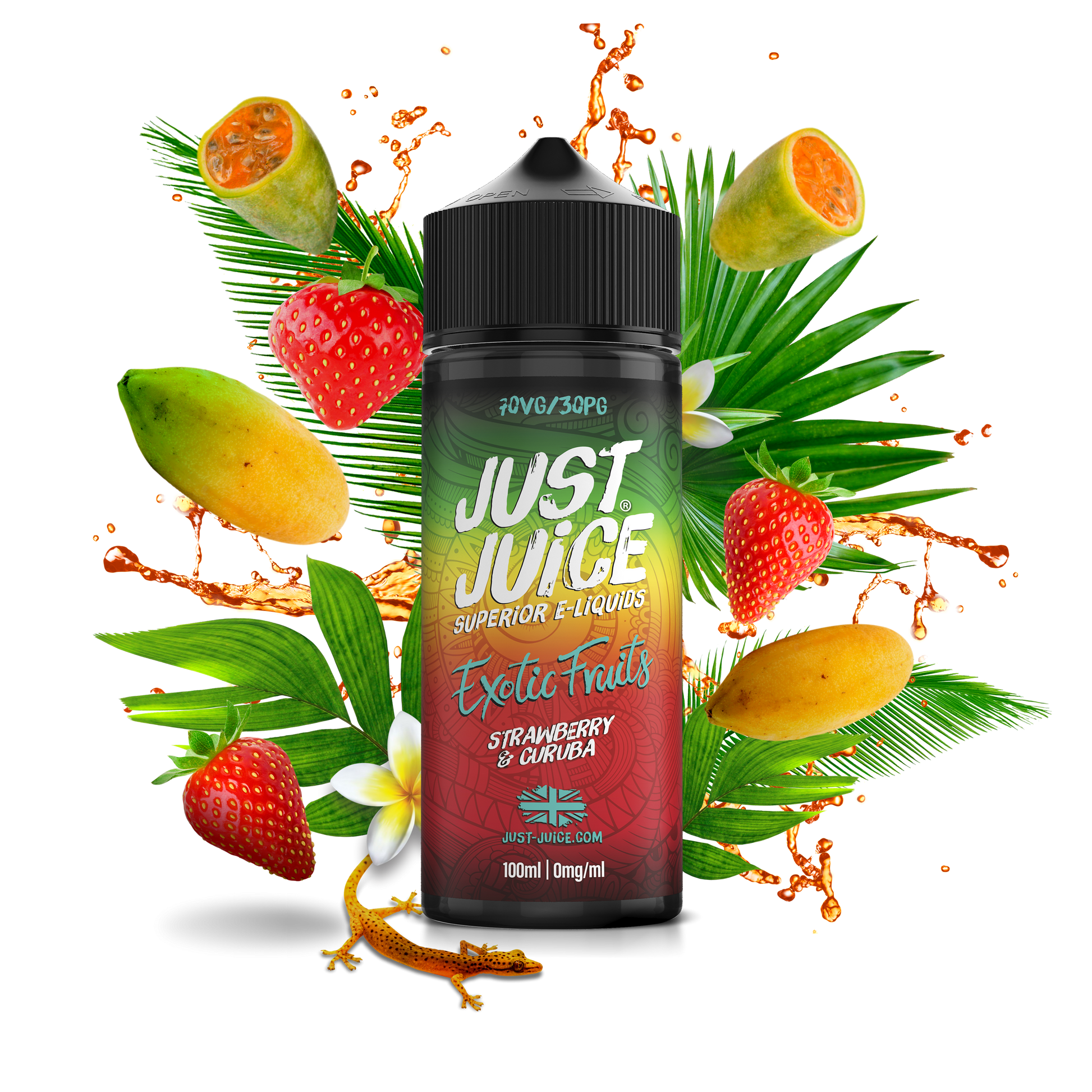 Just Juice | 100ml Shortfill Range | EXOTIC FRUITS | STRAWBERRY & CURUBA | 0mg - IFANCYONE WHOLESALE