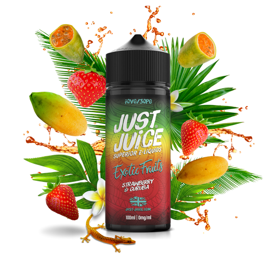 Just Juice | 100ml Shortfill Range | EXOTIC FRUITS | STRAWBERRY & CURUBA | 0mg - IFANCYONE WHOLESALE