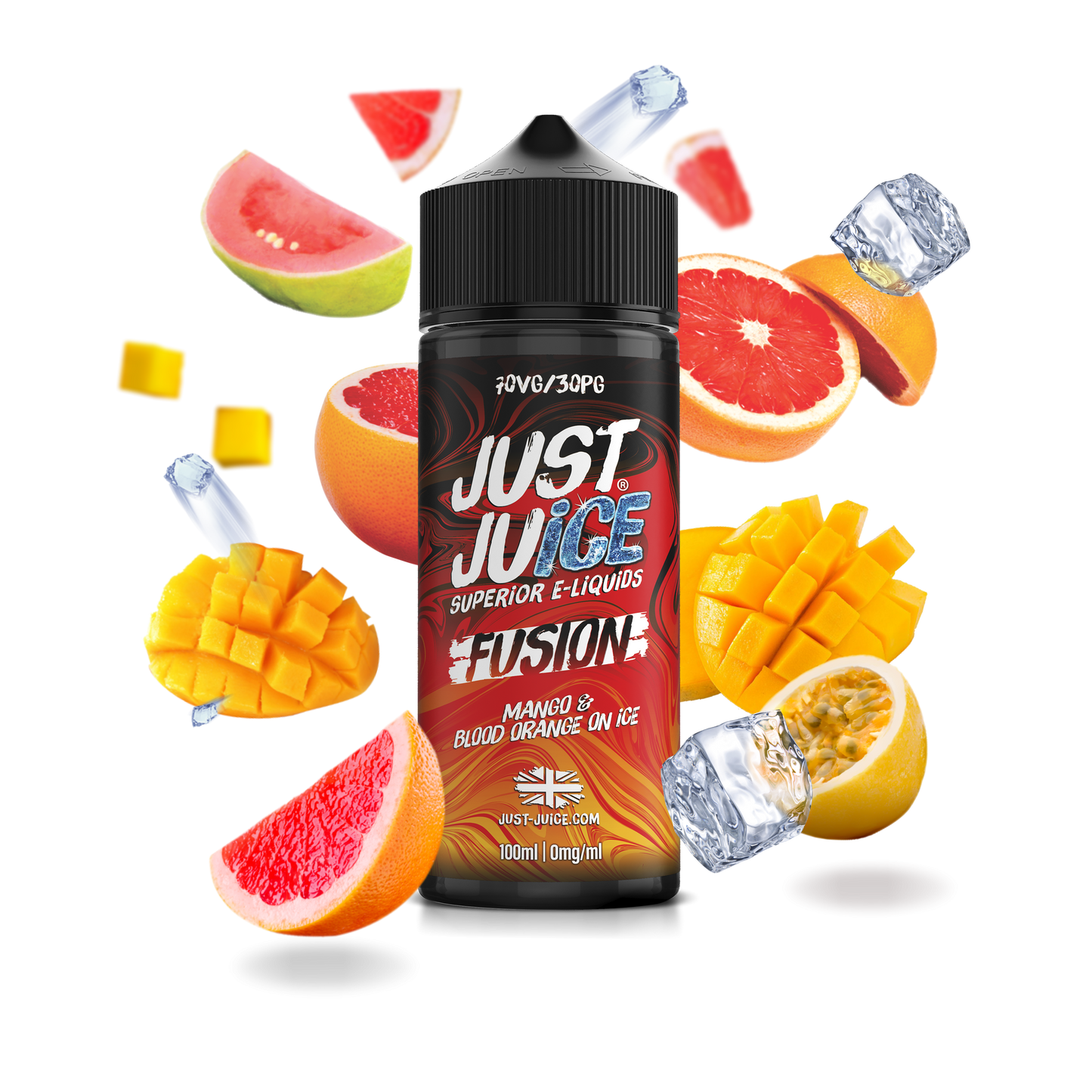 Just Juice | 100ml Shortfill Range | FUSIONS | MANGO & BLOOD ORANGE ON ICE | 0mg - IFANCYONE WHOLESALE