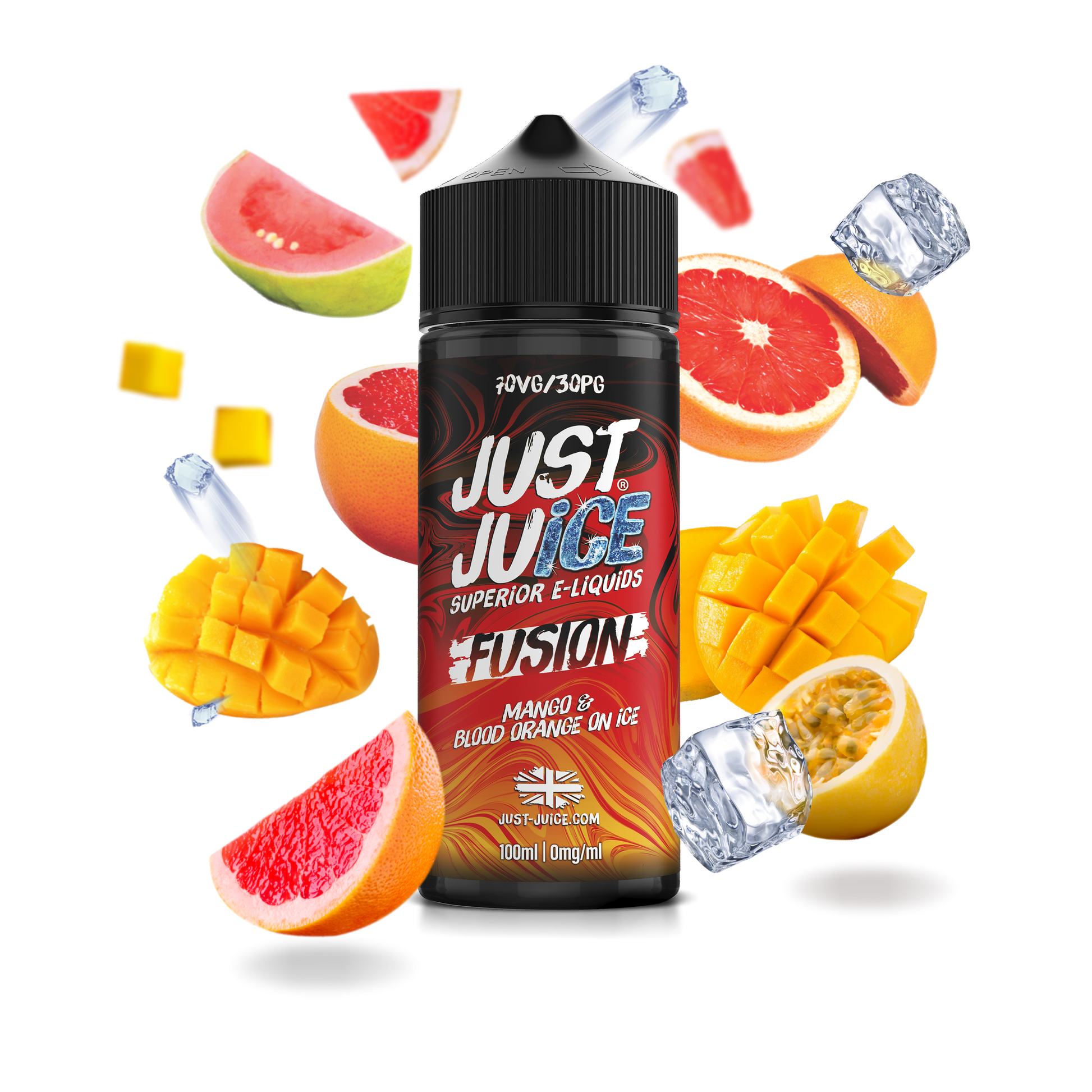Just Juice | 100ml Shortfill Range | FUSIONS | MANGO & BLOOD ORANGE ON ICE | 0mg - IFANCYONE WHOLESALE