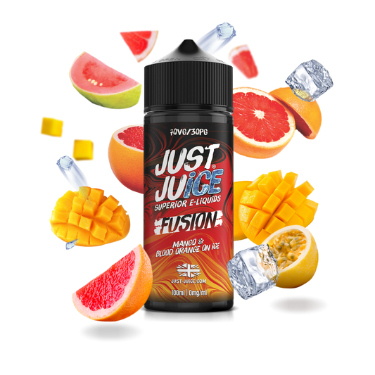 Just Juice | 100ml Shortfill Range | FUSIONS | MANGO & BLOOD ORANGE ON ICE | 0mg - IFANCYONE WHOLESALE
