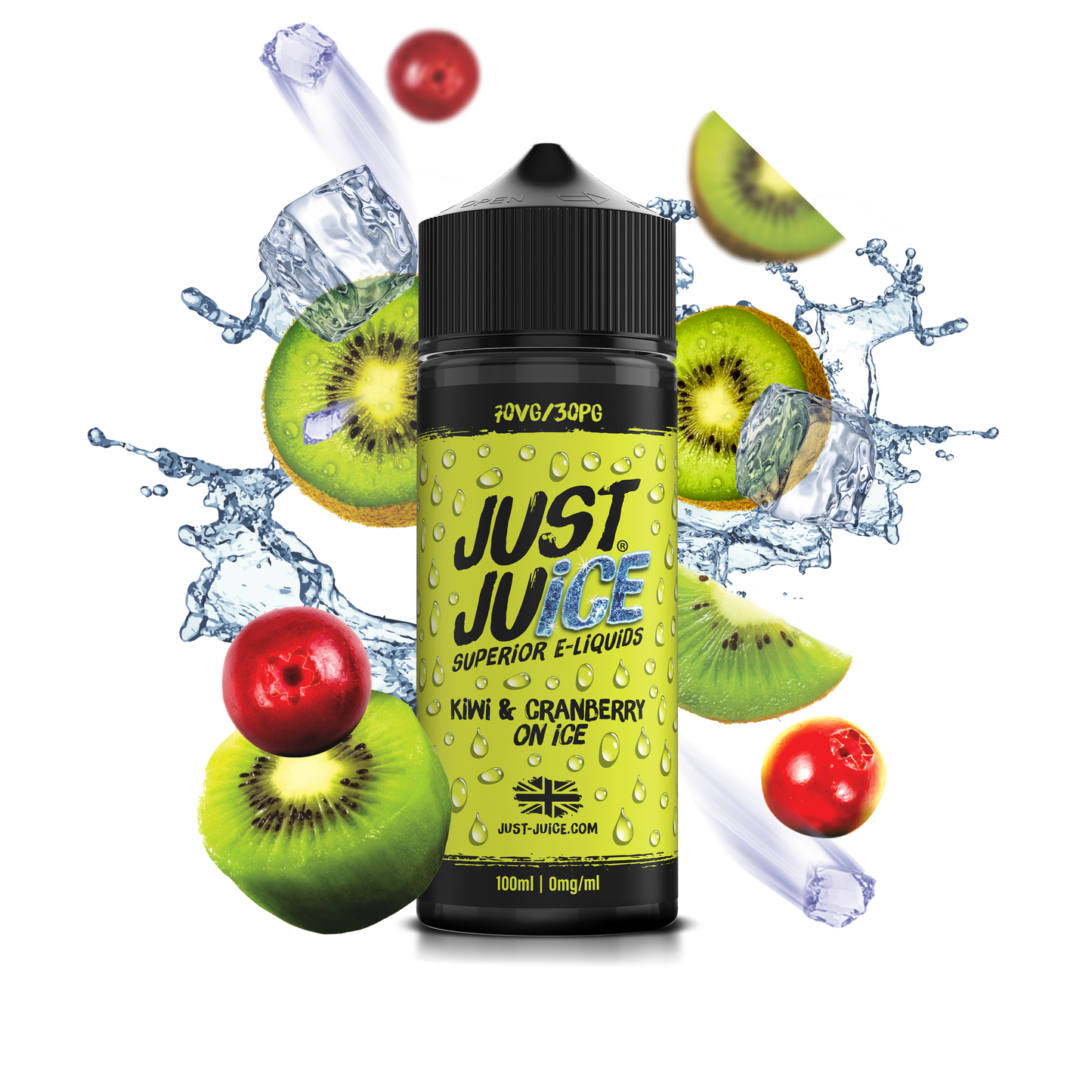 Just Juice | 100ml Shortfill Range | ICONIC FRUITS | KIWI & CRANBERRY ON ICE | 0mg - IFANCYONE WHOLESALE