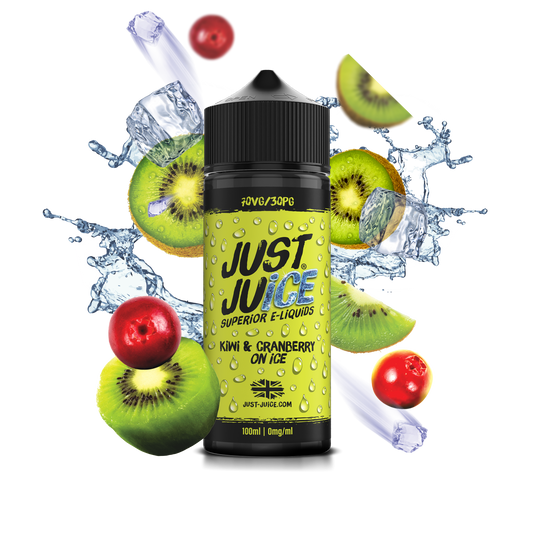 Just Juice | 100ml Shortfill Range | ICONIC FRUITS | KIWI & CRANBERRY ON ICE | 0mg - IFANCYONE WHOLESALE