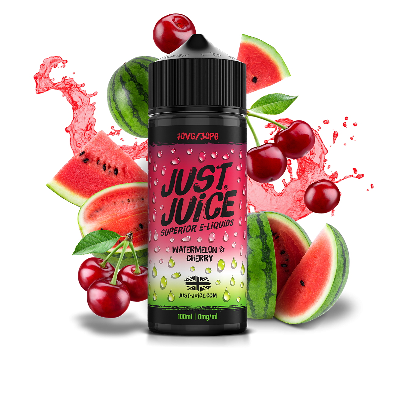 Just Juice | 100ml Shortfill Range | ICONIC FRUITS | WATERMELON & CHERRY | 0mg - IFANCYONE WHOLESALE