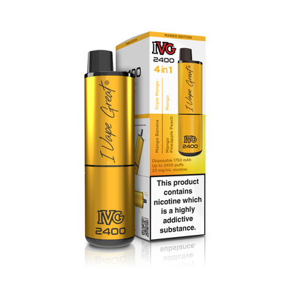 I VG | 2400 Puff Disposable Nicotine Salt Vape Kit | UK's First LEGAL & TPD Compliant Big Puff Disposable | 20mg Nic Salts | Various Flavours