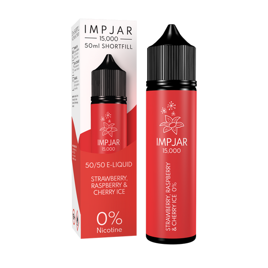 Imp Jar | Impjar 15000 | 50ml Shortfill Range | 50:50 VG/PG | 0mg Nicotine | STRAWBERRY RASPBERRY CHERRY ICE - IFANCYONE WHOLESALE