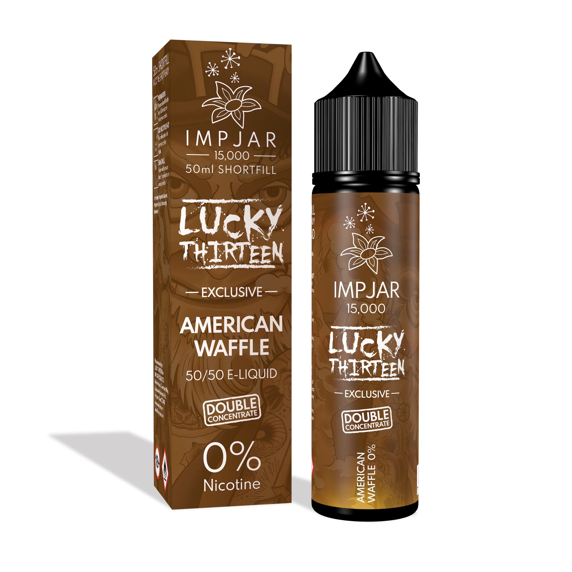 Imp Jar |Impjar x Lucky Thirteen 15000 | 50ml Shortfill Range | Double Concentrate | 0mg Nicotine | American Waffle - IFANCYONE WHOLESALE