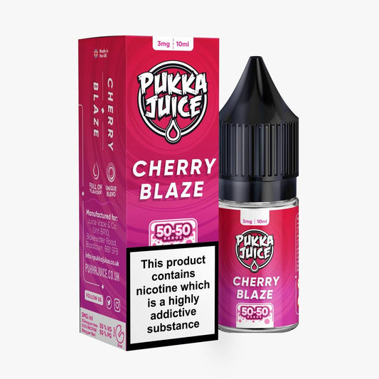 Pukka Juice | 50/50 Range | CHERRY BLAZE | 10ml TPD Bottles | Various Nicotine Strength - IFANCYONE WHOLESALE