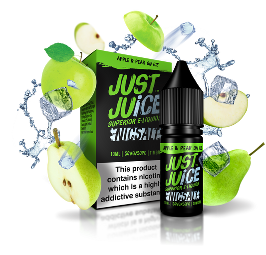 Just Juice Nic Salts | Apple & Pear on Ice | 10ml Single | 5mg / 11mg / 20mg Nicotine Salt - IFANCYONE WHOLESALE