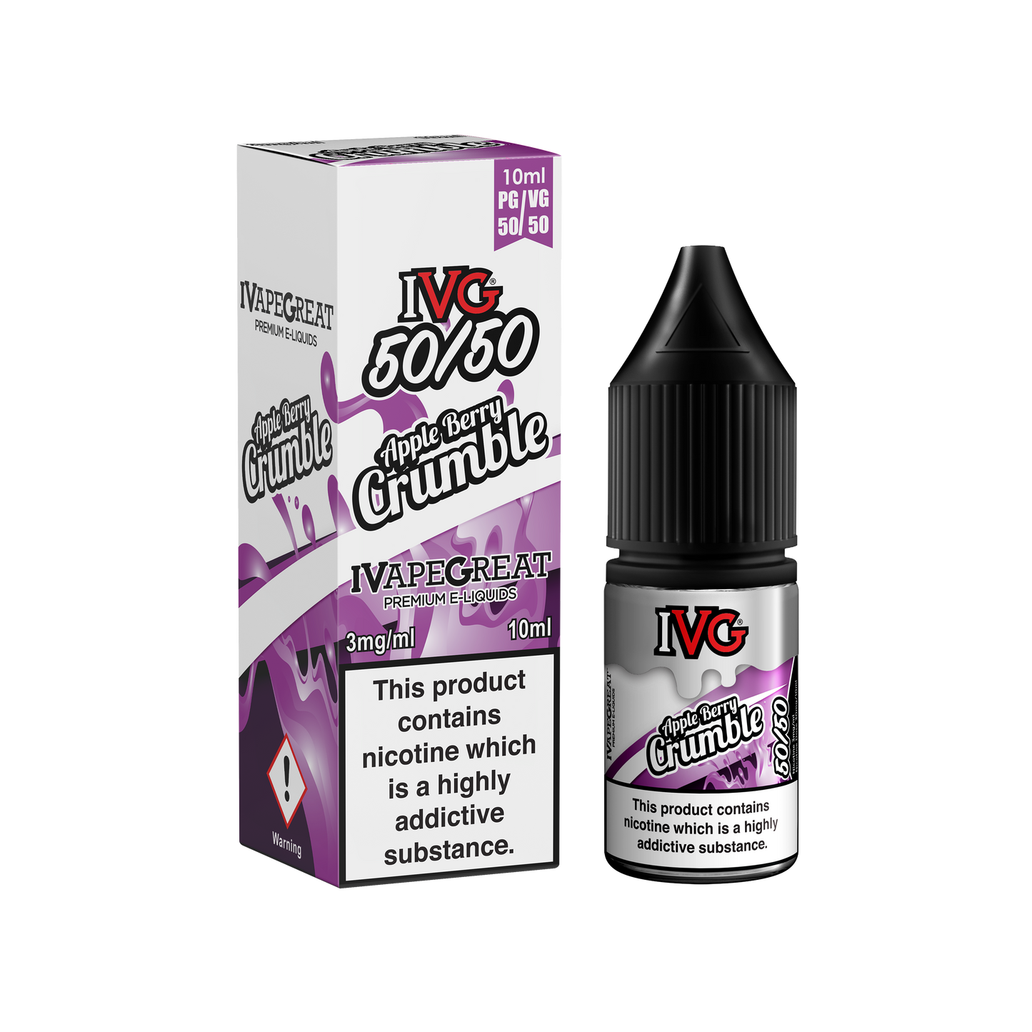 I VG 50/50 E-Liquids - APPLE BERRY CRUMBLE - 10ml Single - Various Nicotine Strengths - IFANCYONE WHOLESALE