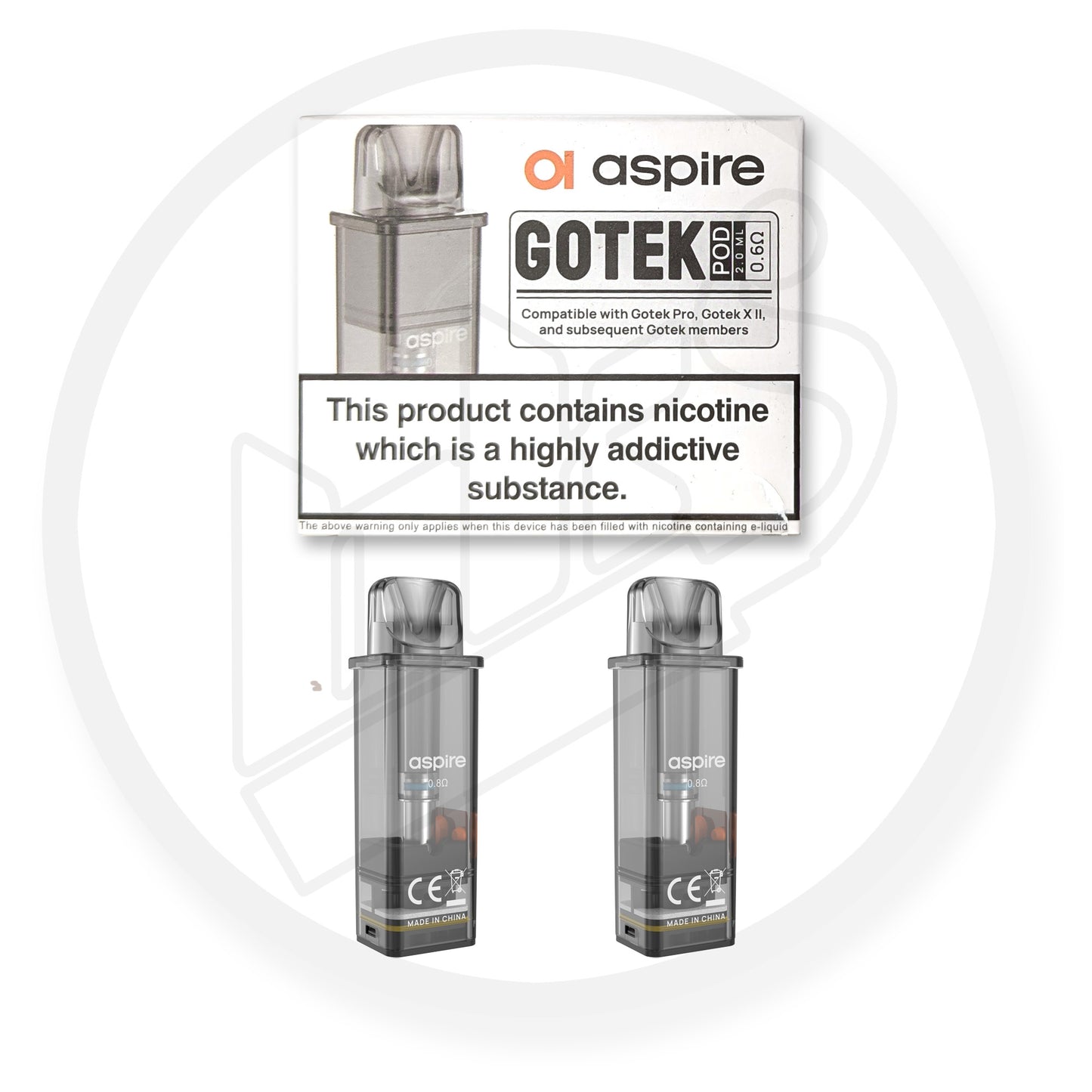 Aspire | GOTEK Replacement Pods | Pack of 2 | 0.6 Ohm Mesh Coil