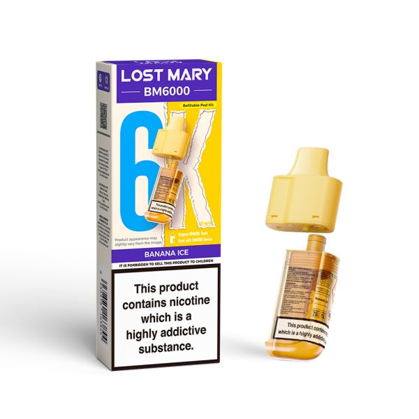 Lost Mary | BM6000 Replacement Refill Edition Single Pod | 2ml + 10ml Design | 20mg Nicotine Salts | Various Flavours