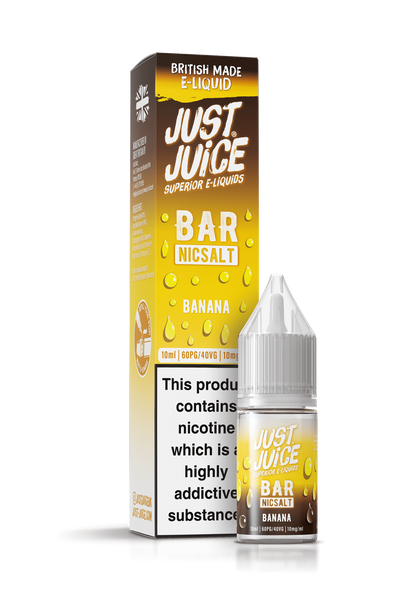 Just Juice Bar Range Nicotine Salts | 10ml Disposable Flavours | BANANA | 5mg / 10mg / 20mg Nic Salt - IFANCYONE WHOLESALE