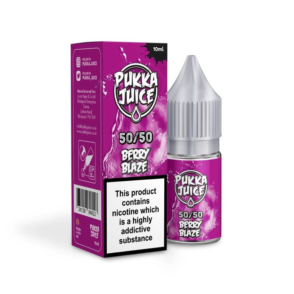 Pukka Juice | 50/50 Range | BERRY BLAZE | 10ml TPD Bottles | Various Nicotine Strengths - IFANCYONE WHOLESALE