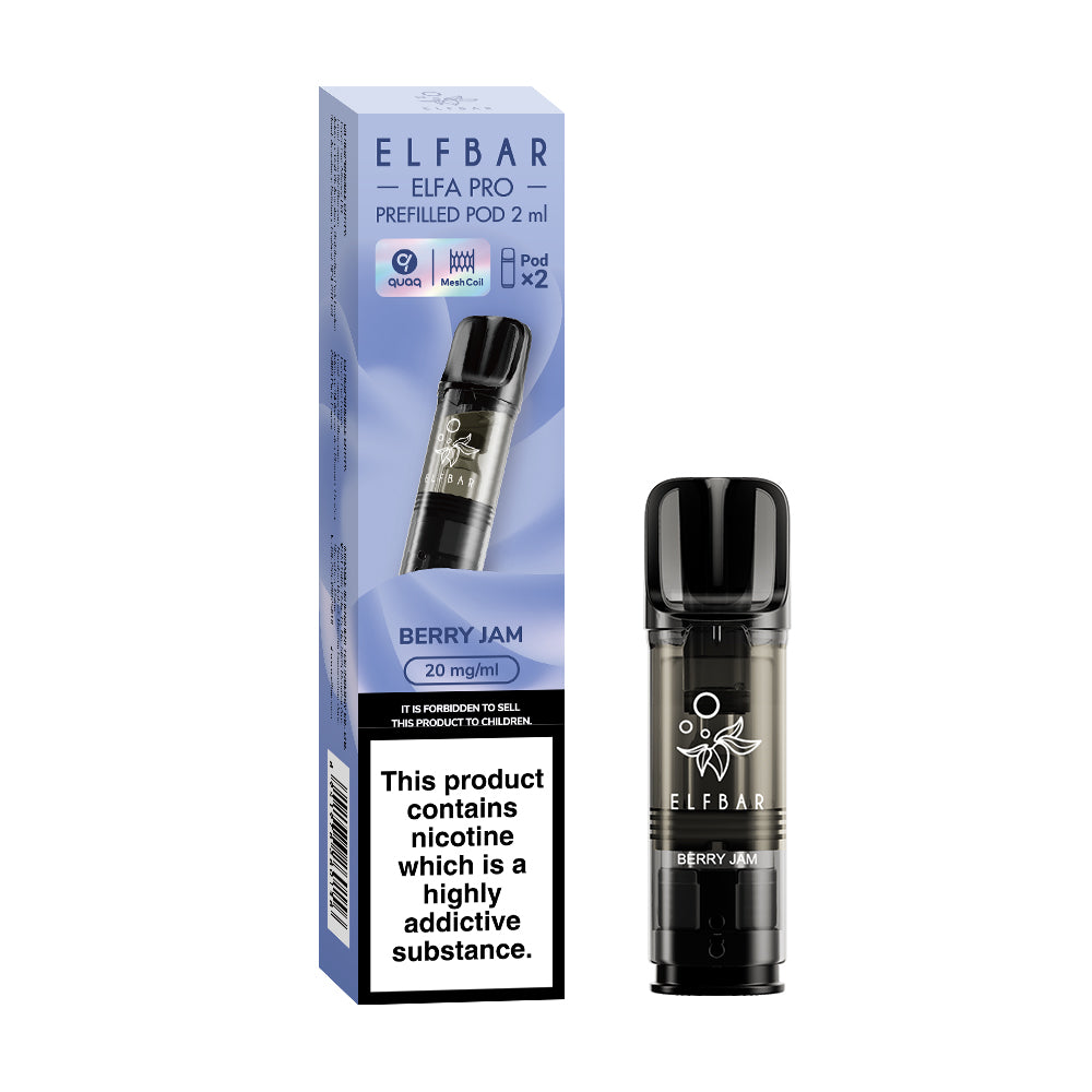 Elfbar | Elf Bar ELFA PRO Replacement Pre-Filled Pods | 2ml | Pack of 2 | 20mg | Various Flavours