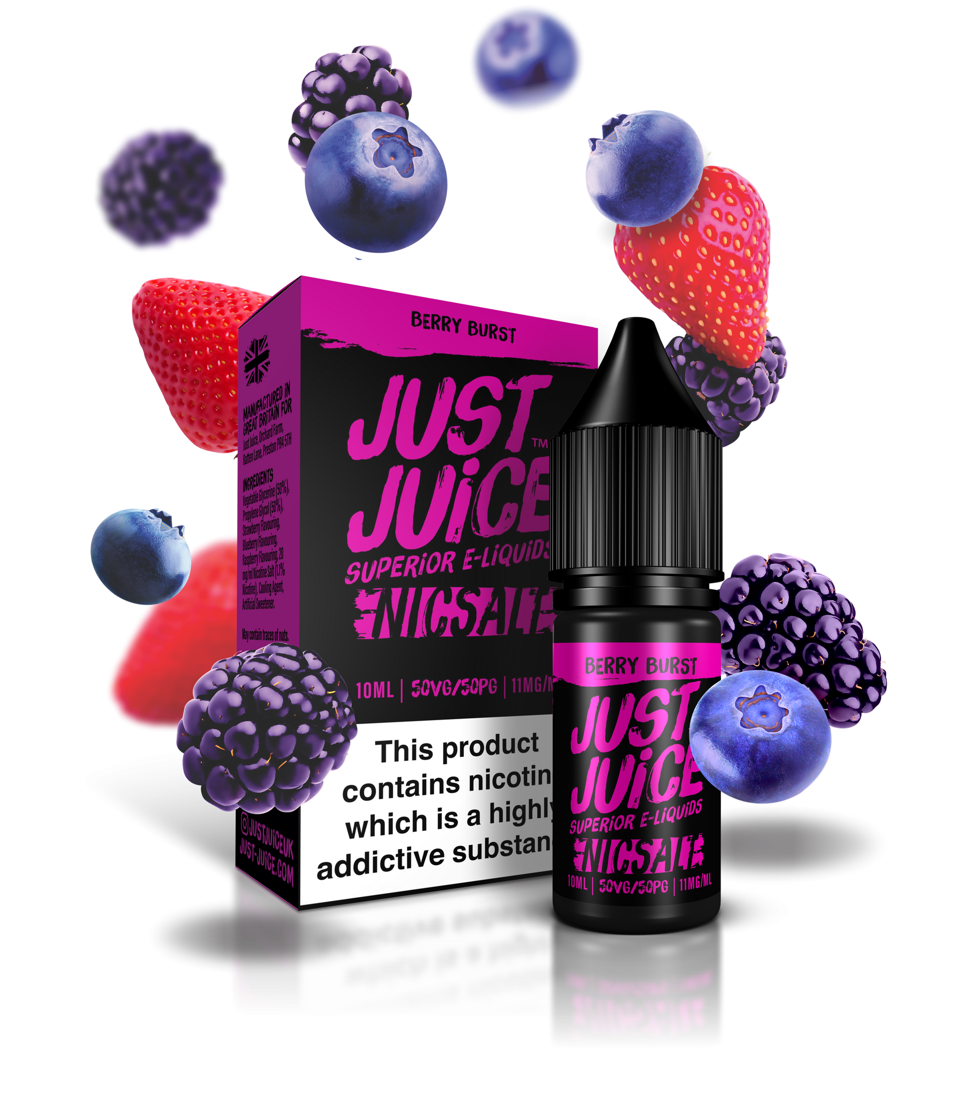 Just Juice Nic Salts | Berry Burst | 10ml Single | 5mg / 11mg / 20mg Nicotine Salt - IFANCYONE WHOLESALE