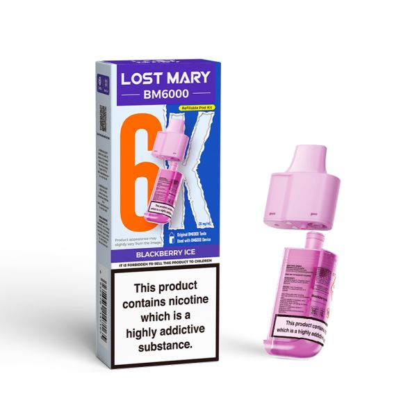 Lost Mary | BM6000 Replacement Refill Edition Single Pod | 2ml + 10ml Design | 20mg Nicotine Salts | Various Flavours