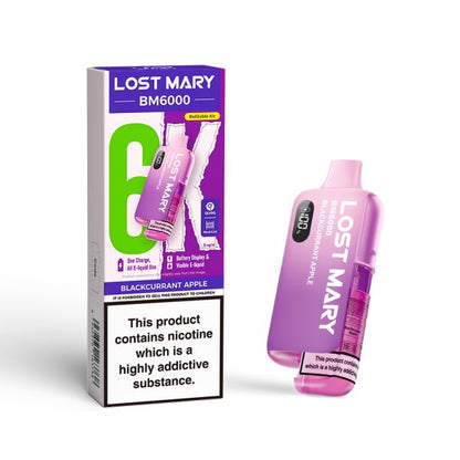 Lost Mary | BM6000 Pre-Filled Pod Vape Kit (Refillable Edition) | 1000mAh | 2ml + 10ml Design | 20mg Nicotine Salts | Various Flavours
