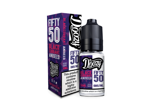 Doozy Vape Co | Fifty 50 TPD Range | 10ml Bottles | BLACKCURRANT ANISEED | Various Nicotine Strengths - IFANCYONE WHOLESALE