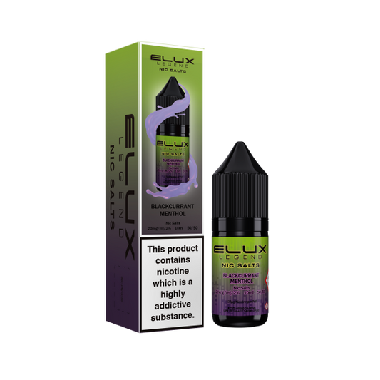 ELUX | Elux Legend 10ml Nicotine Salt E-Liquids | BLACKCURRANT MENTHOL | 10mg / 20mg Nic Salts