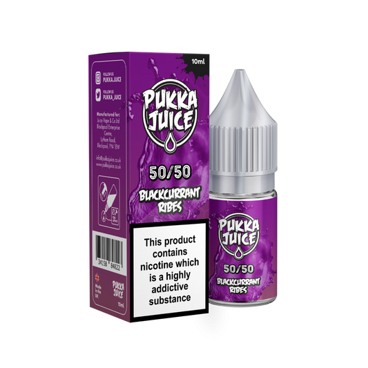 Pukka Juice | 50/50 Range | BLACKCURRANT RIBES | 10ml TPD Bottles | Various Nicotine Strength - IFANCYONE WHOLESALE