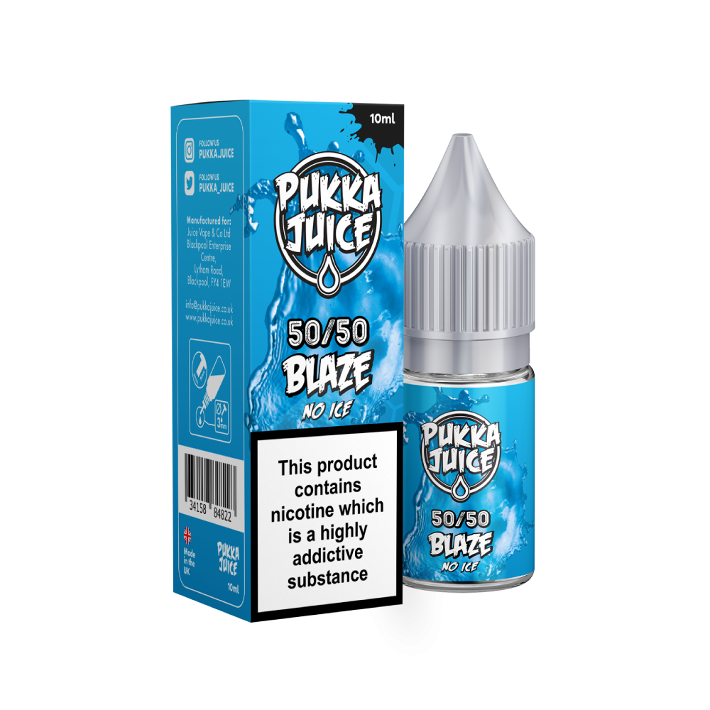 Pukka Juice | 50/50 Range | BLAZE NO ICE | 10ml TPD Bottles | Various Nicotine Strengths - IFANCYONE WHOLESALE