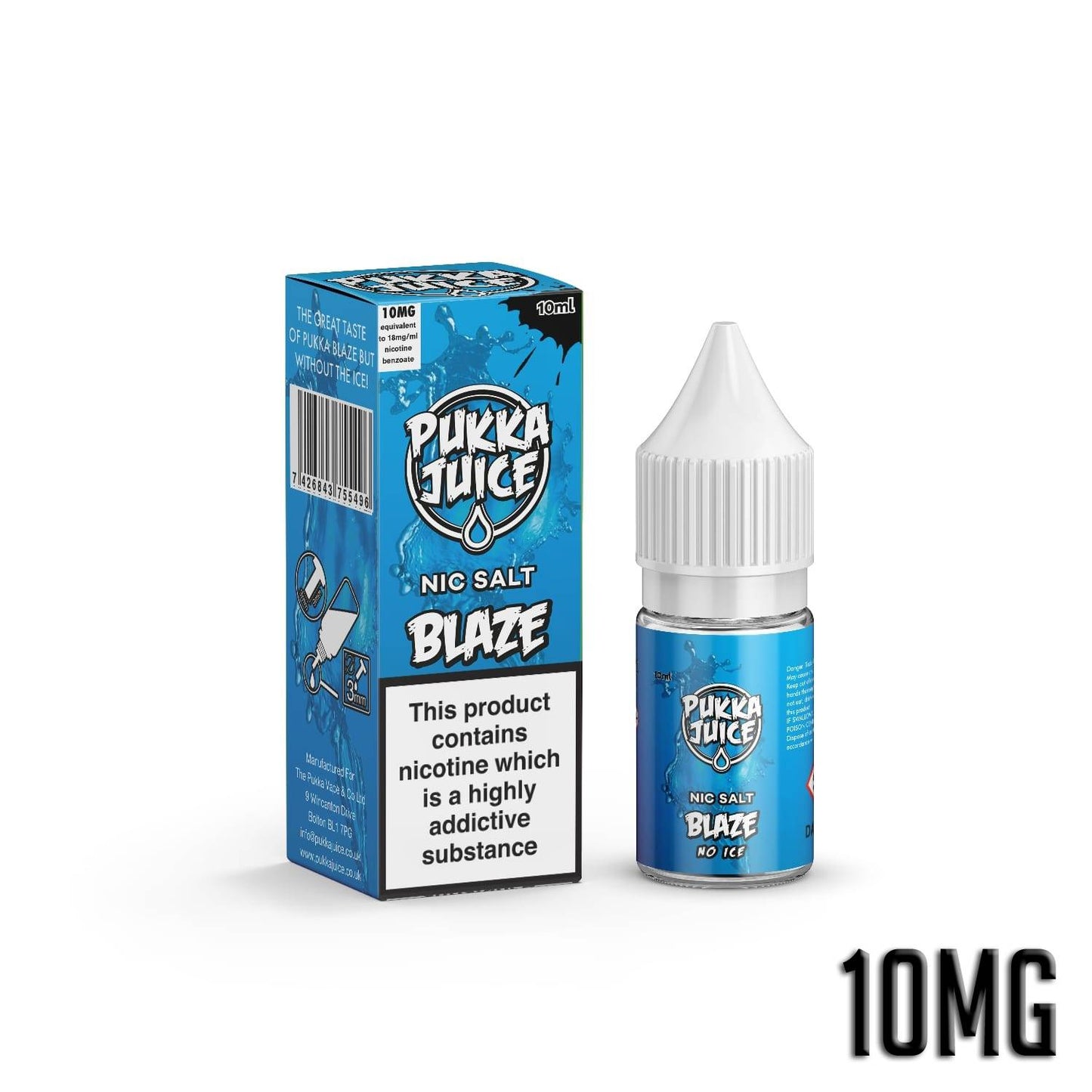 Pukka Juice Nicotine Salts | BLAZE "NO ICE" | 10ml | 10mg / 20mg Nic Salt - IFANCYONE WHOLESALE