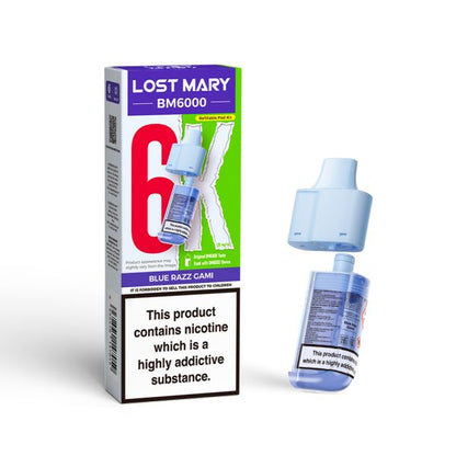 Lost Mary | BM6000 Replacement Refill Edition Single Pod | 2ml + 10ml Design | 20mg Nicotine Salts | Various Flavours