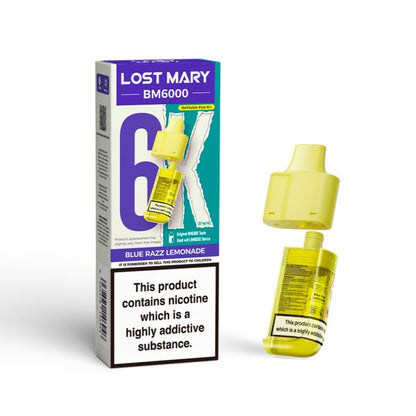Lost Mary | BM6000 Replacement Refill Edition Single Pod | 2ml + 10ml Design | 20mg Nicotine Salts | Various Flavours