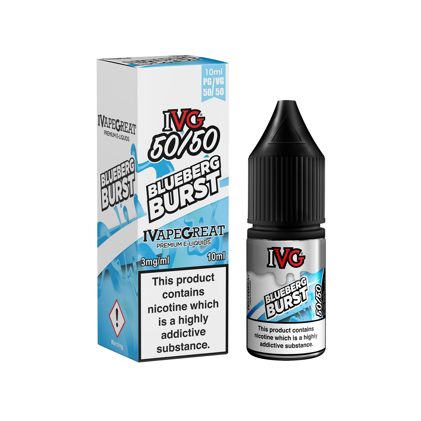 I VG 50/50 E-Liquids - BLUEBERG BURST - 10ml Single - Various Nicotine Strengths - IFANCYONE WHOLESALE