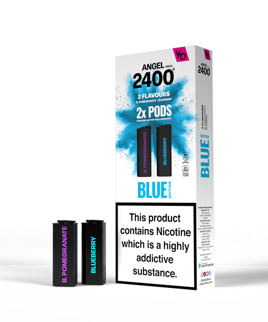 Vapes Bars | Angel 2400 Puff Replacement Nicotine Salt Pods | Pack of 2 | Various Flavours | 20mg