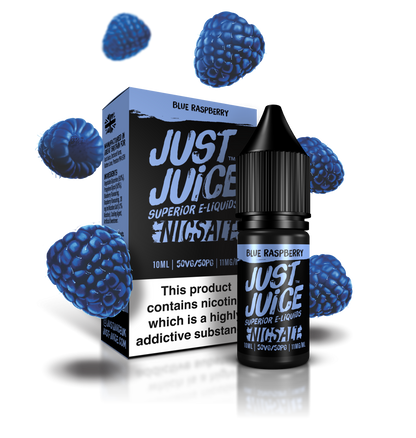 Just Juice Nic Salts | Blue Raspberry | 10ml Single | 5mg / 11mg / 20mg Nicotine Salt